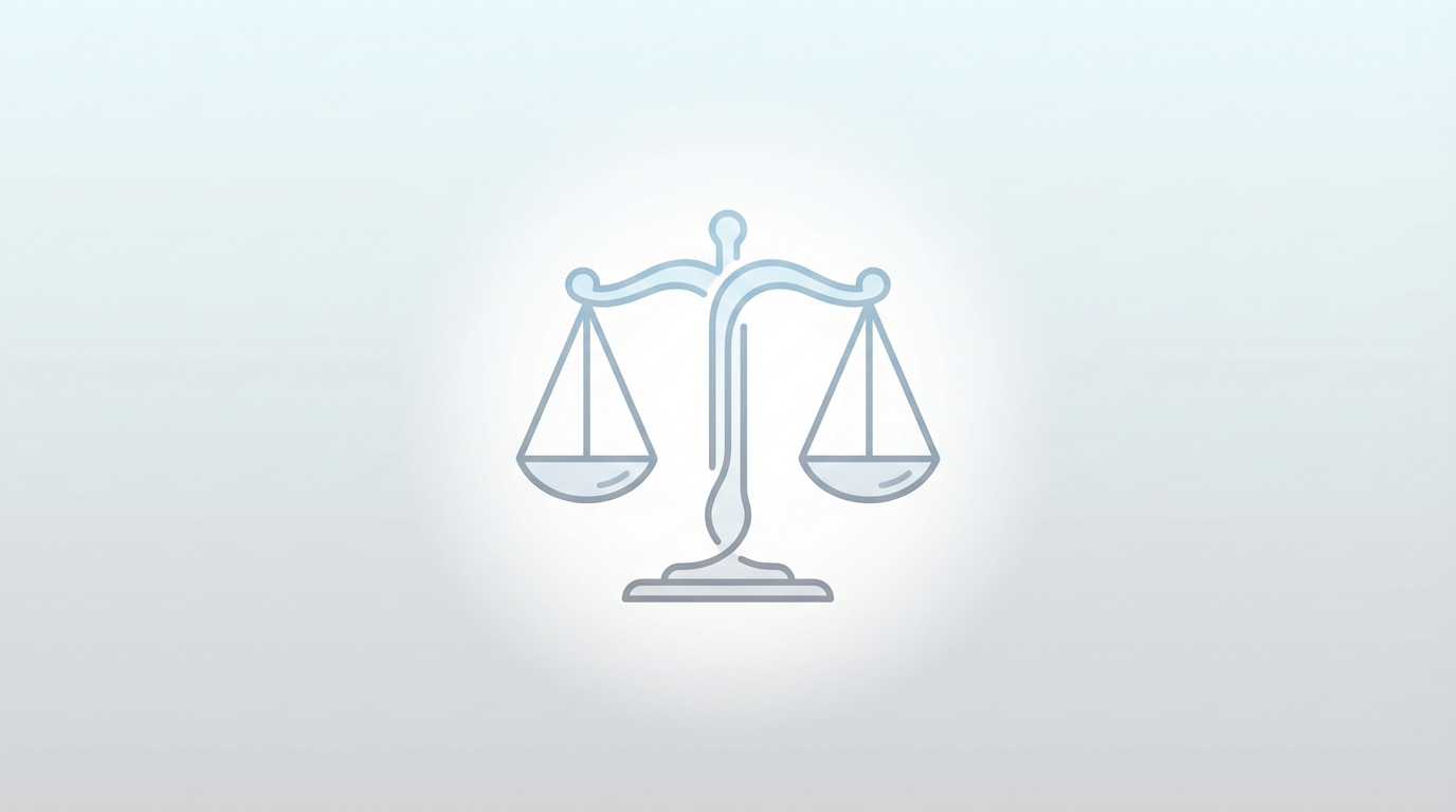 Abstract balanced legal scale symbolizing justice and investigation