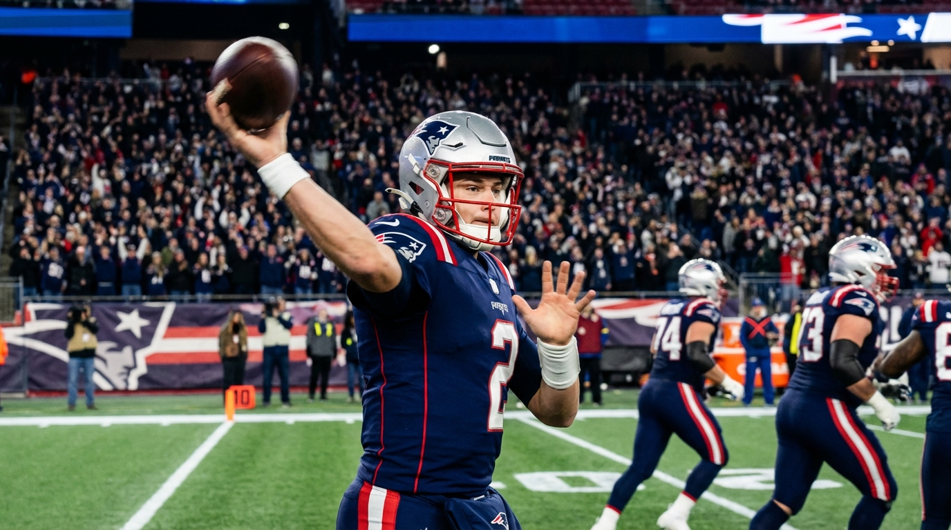 Drake Maye in action on the field