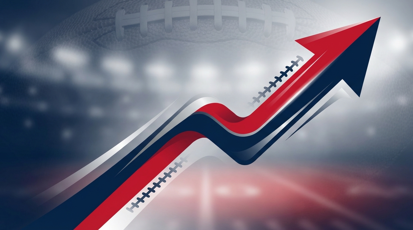 Rising MVP odds visual in Patriots colors