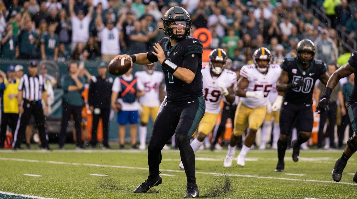 Quarterback in clutch action