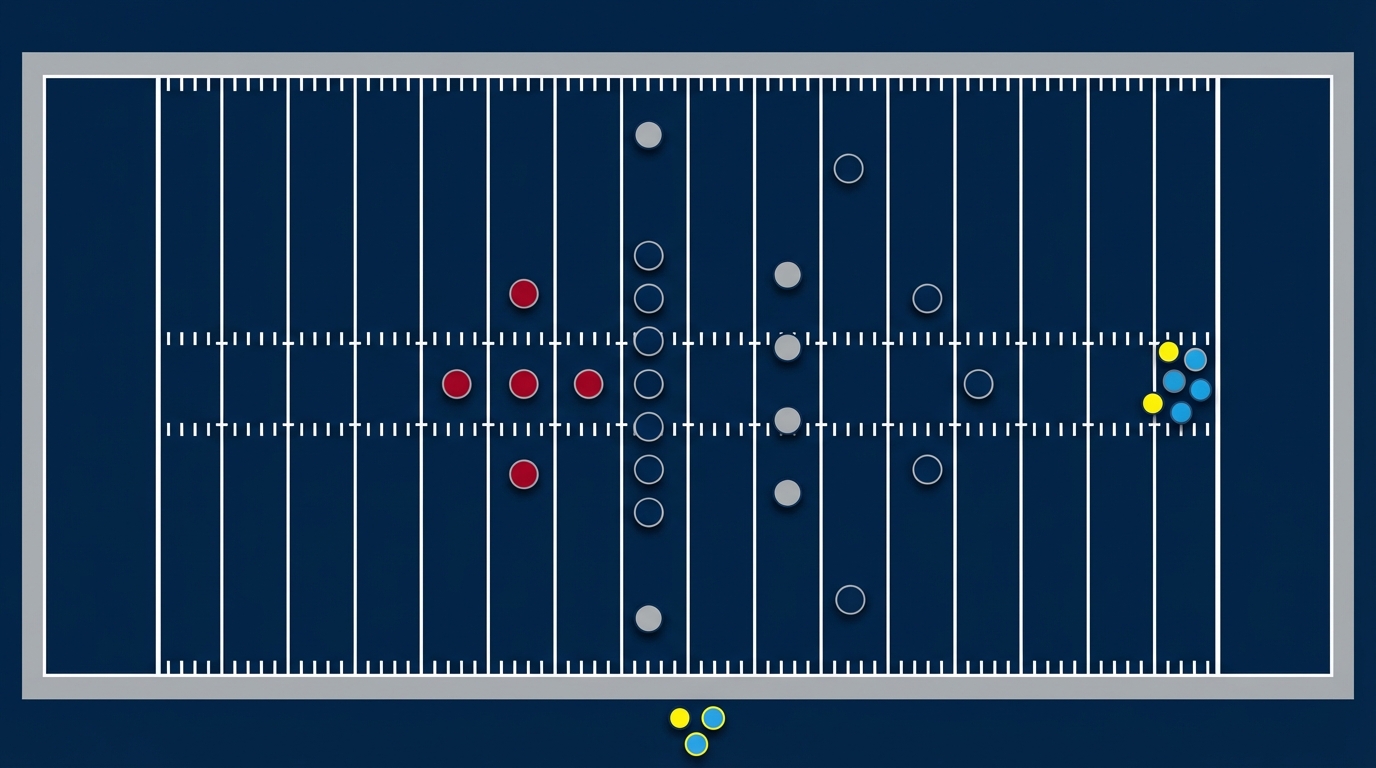 Football depth chart illustration