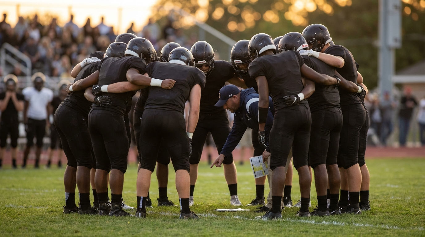 Generic football huddle