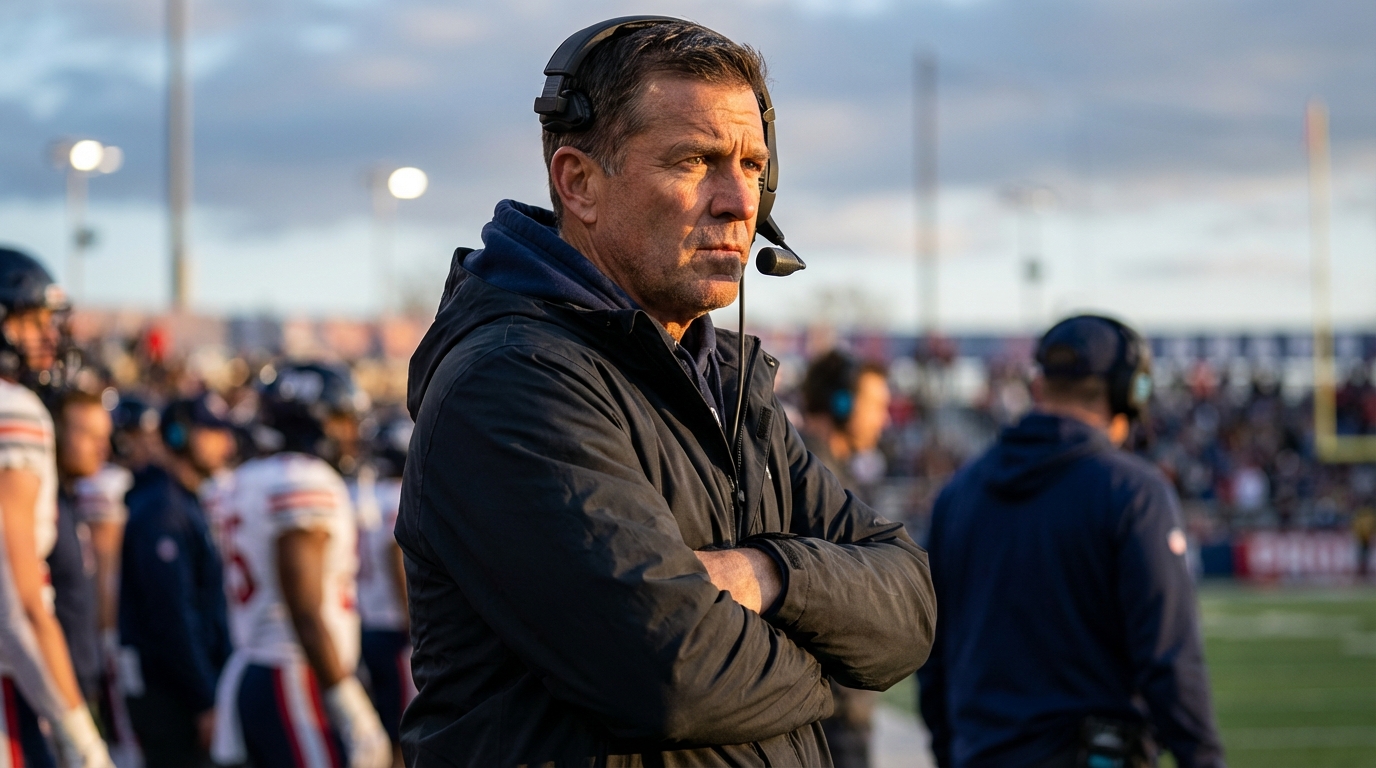 Mike Vrabel focused on the sideline