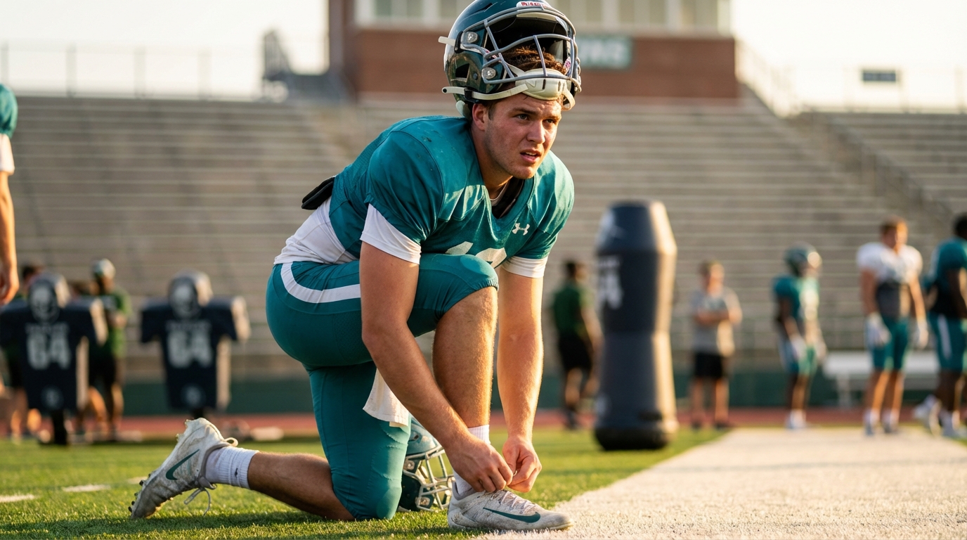 Quinn Ewers preparing for practice