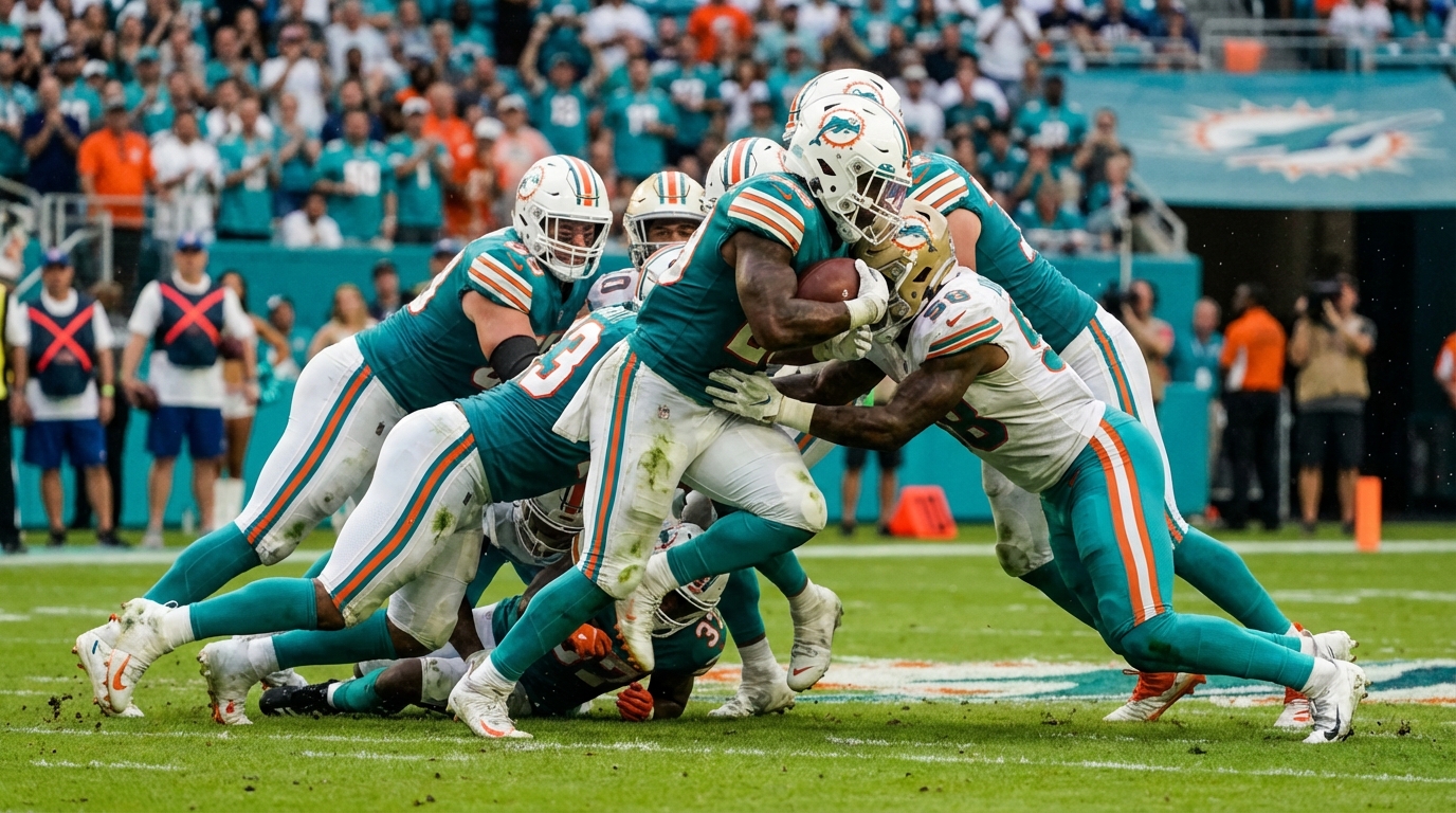 Miami Dolphins team in action