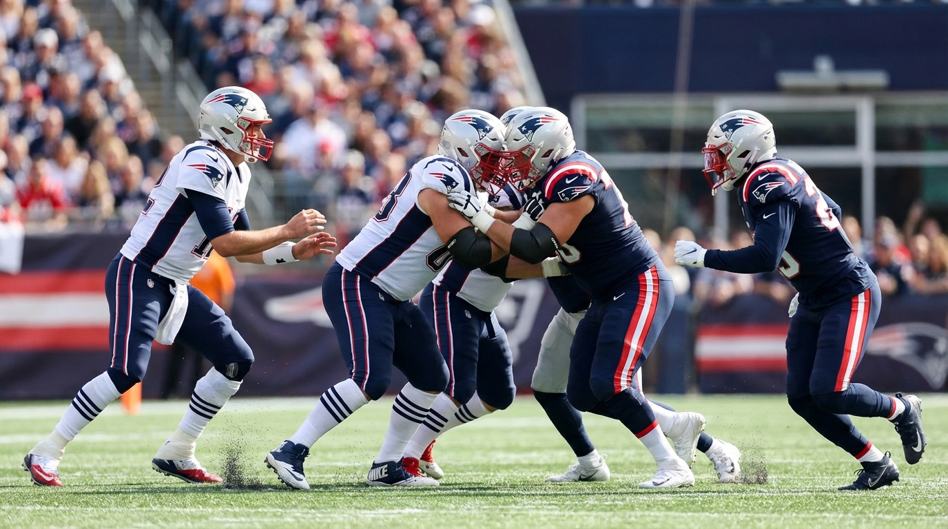 New England Patriots players in action