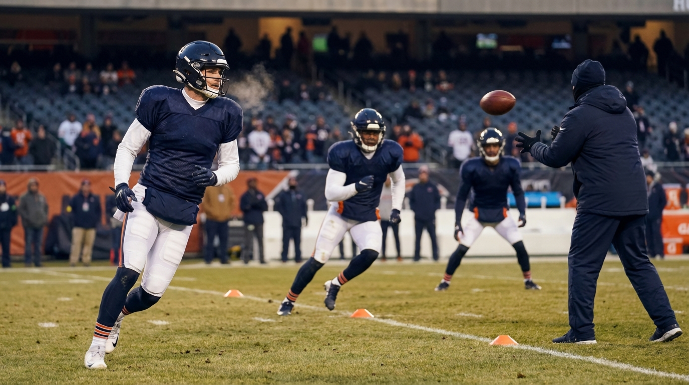 Patriots players warming up