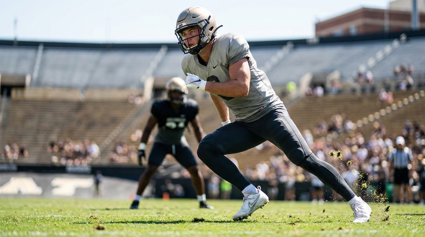 Generic football player running a route