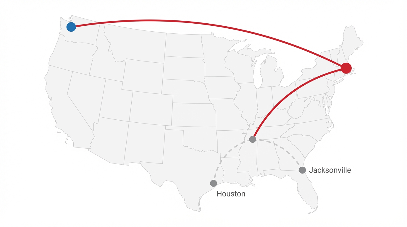 Patriots 2026 travel route map