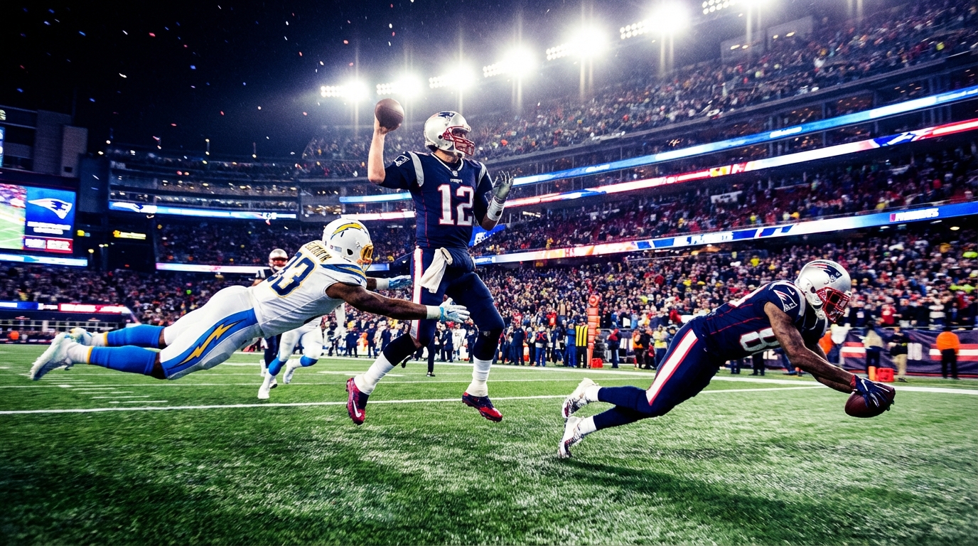 Dynamic primetime playoff moment under stadium lights