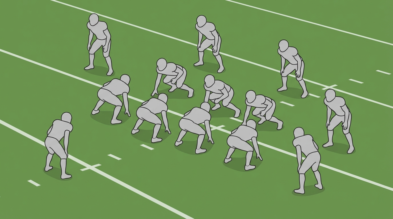 Illustration of a football defensive lineup