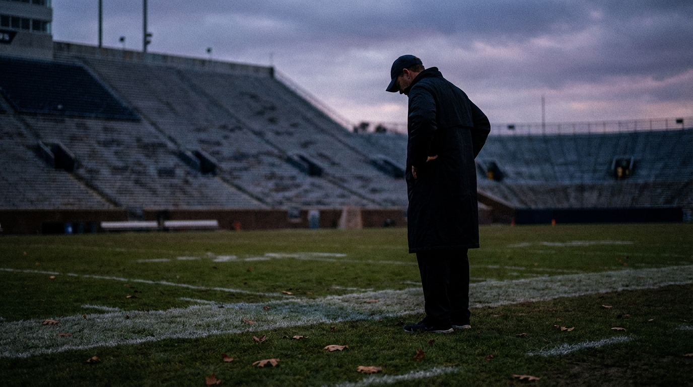 Coach reflecting on empty stadium