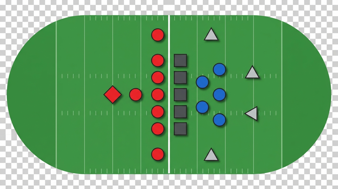 Top-down linebacker-heavy formation