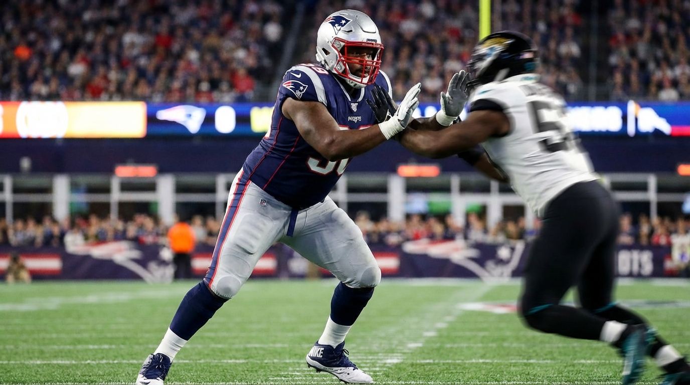 Will Campbell in action - low-angle pass protection photo