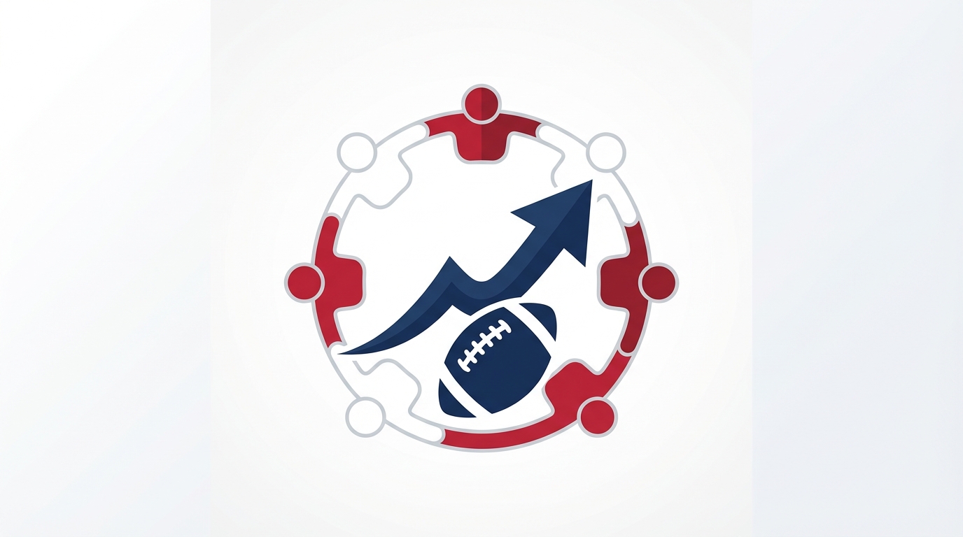 Stylized illustration of the Patriots offseason transformation