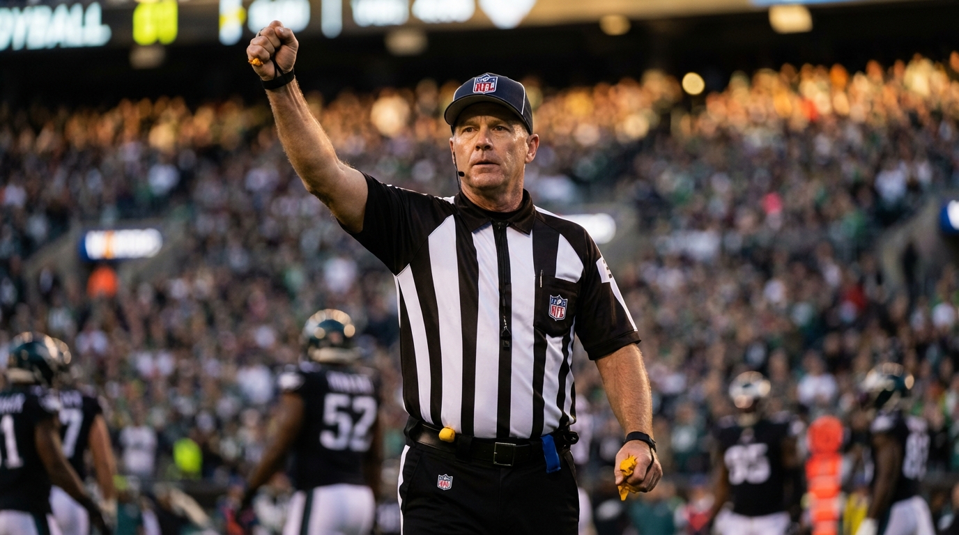 Football referee signaling call
