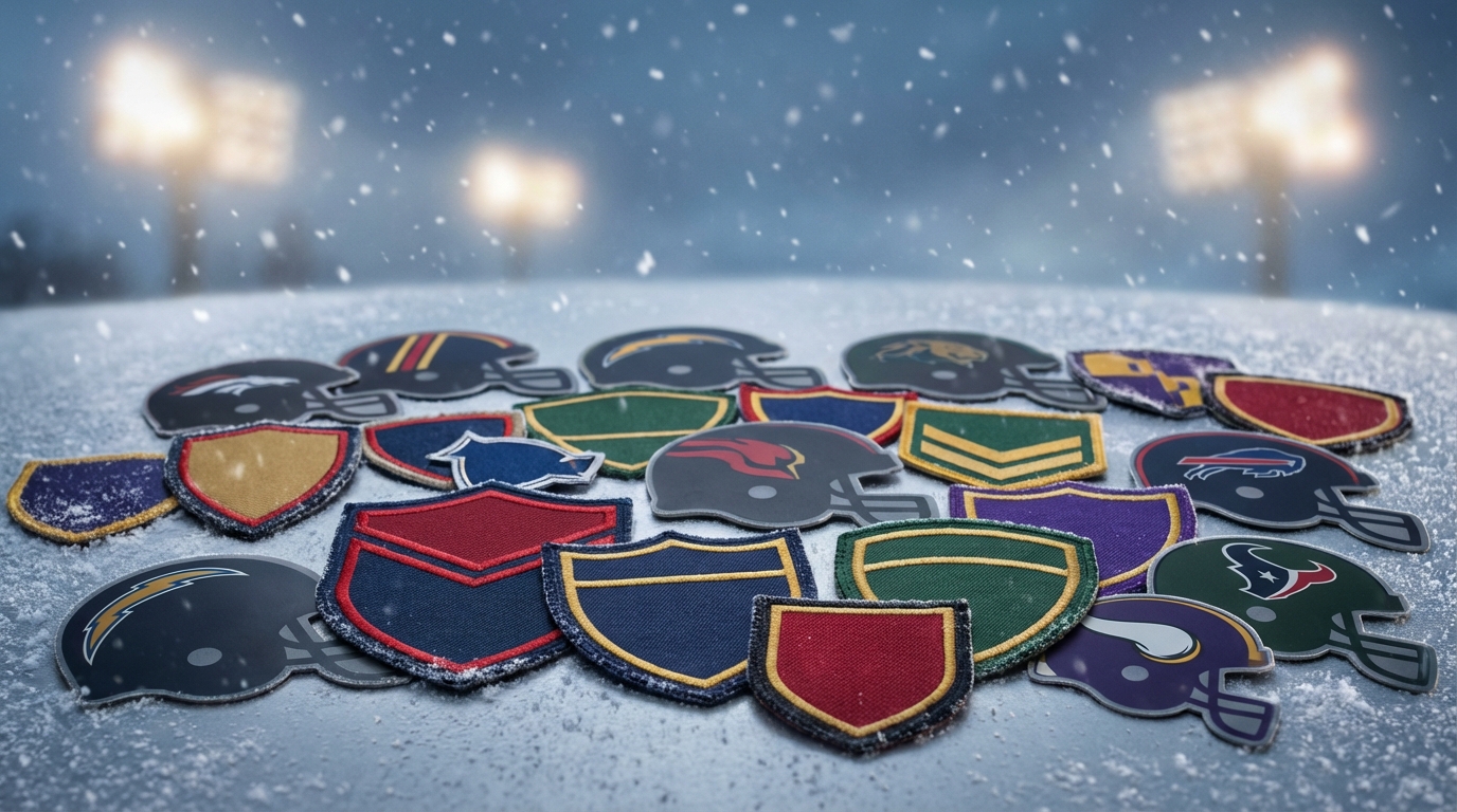 Stylized football patches in winter
