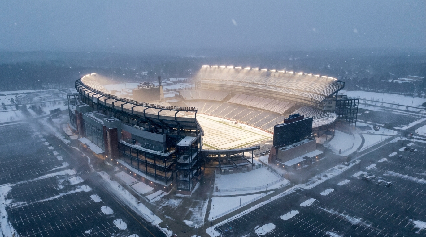 Gillette Stadium winter scene