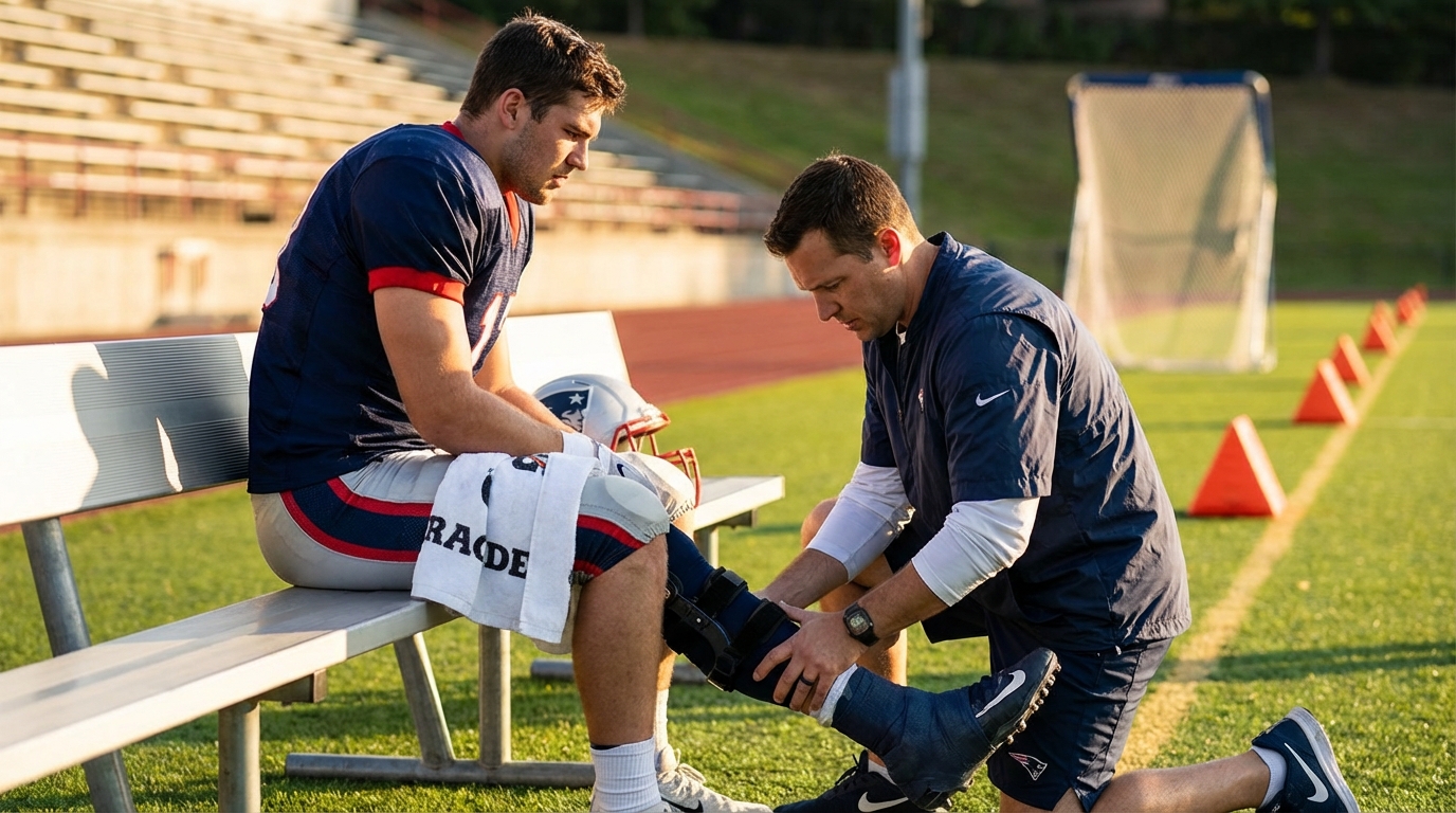Football player on IR bench
