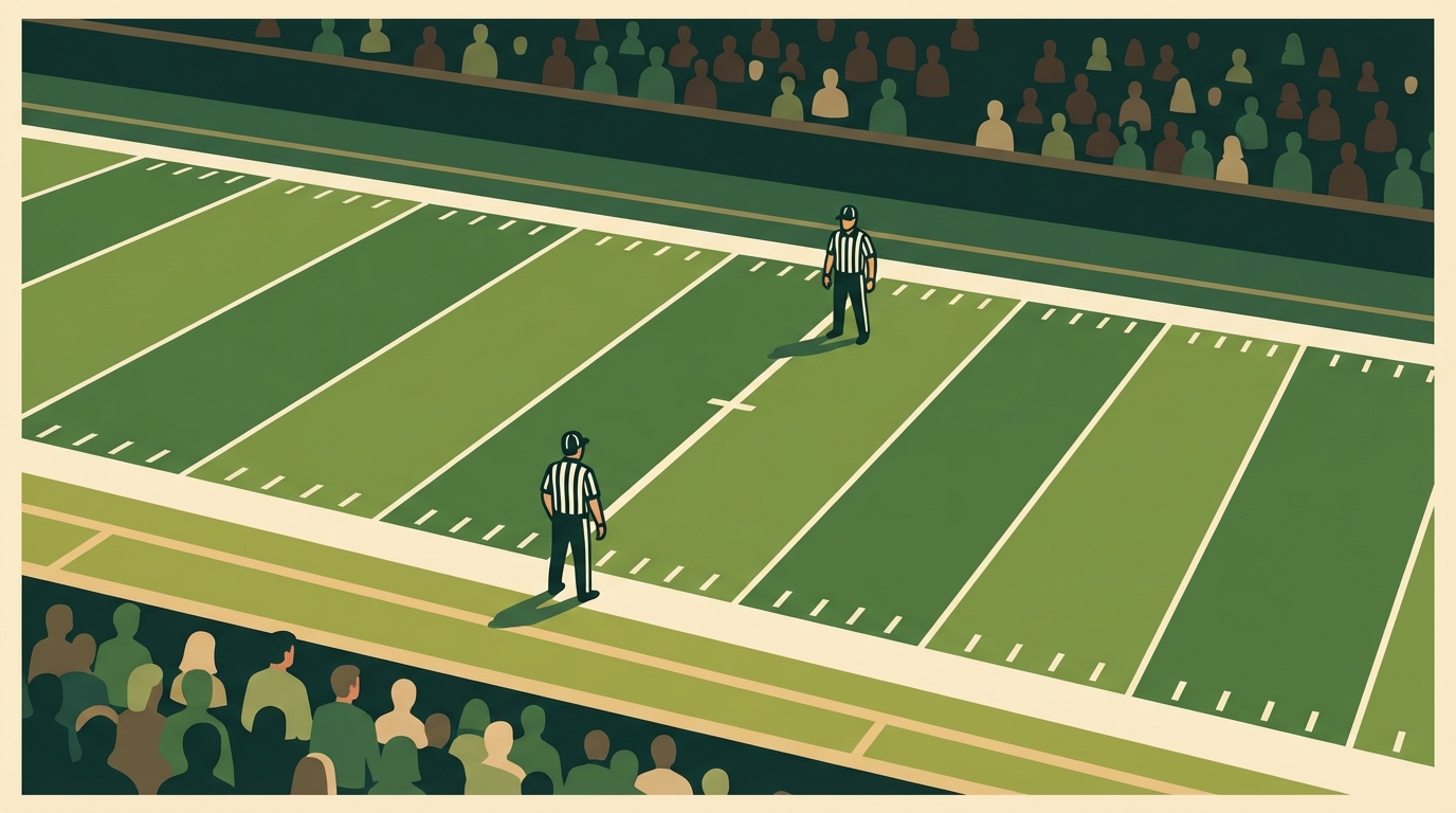 Referees on football field