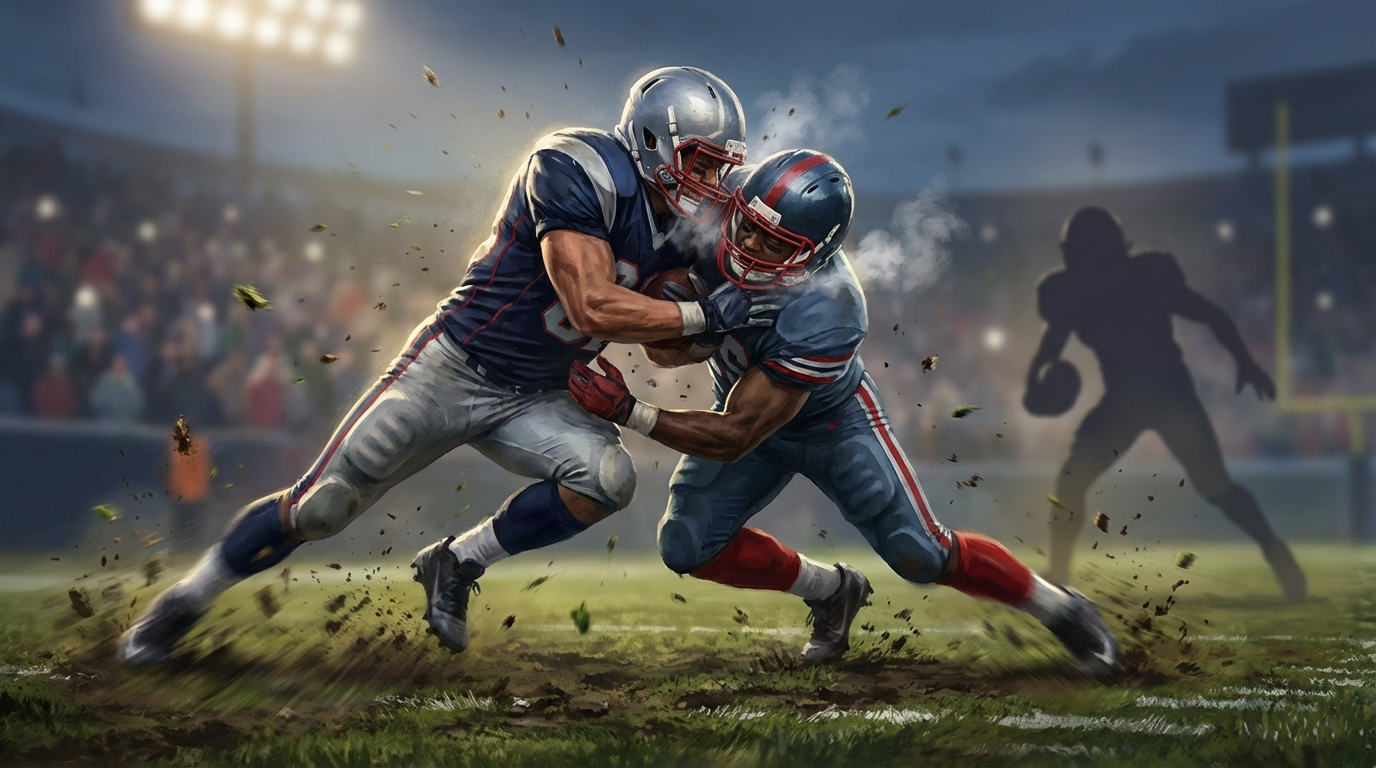 Intense football collision