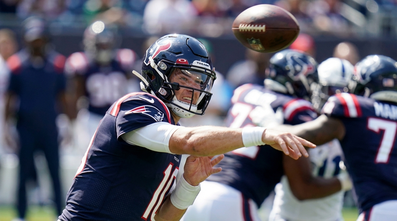 Quarterback in game action