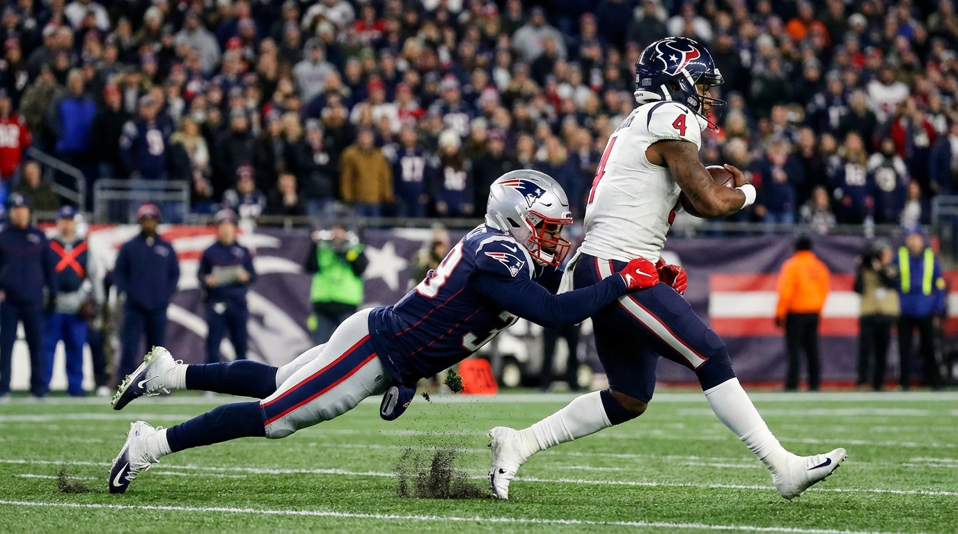 Patriots defender tackles Texans ball carrier