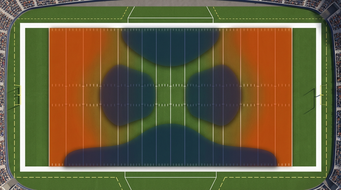 Overhead NFL field showing defensive zones