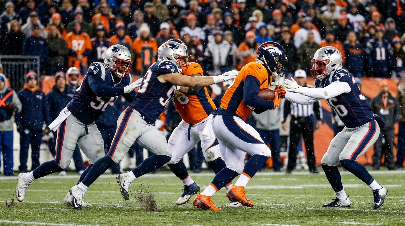 Patriots defense in action against Denver