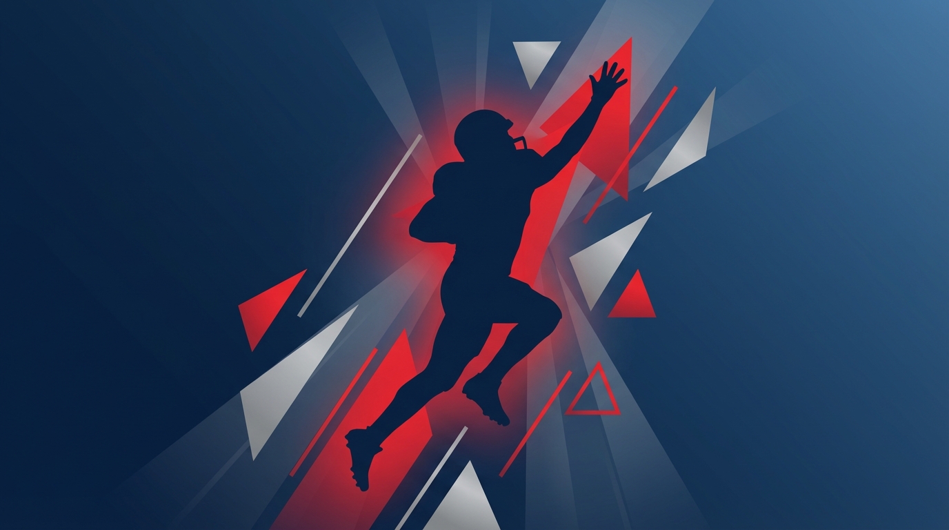 Abstract silhouette of a rising football player symbolizing K'Lavon Chaisson's breakthrough