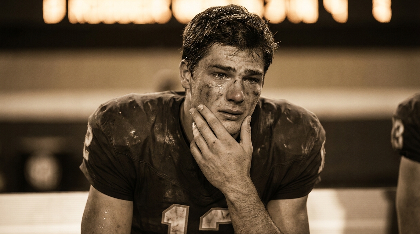 Drake Maye visibly emotional