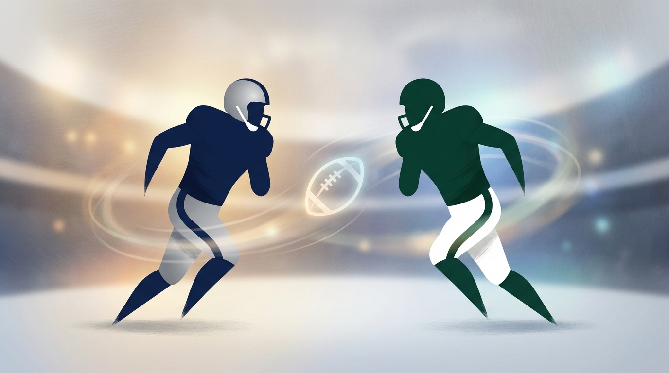 Damien Harris and AJ Brown symbolic trade illustration