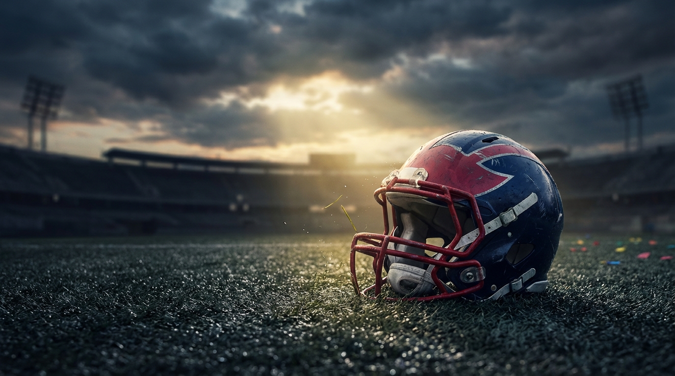 Patriots resilience helmet on turf