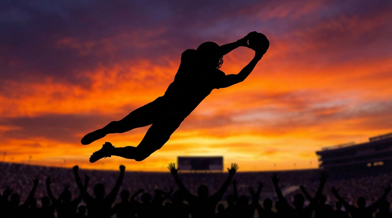 NFL wide receiver silhouette catching a ball