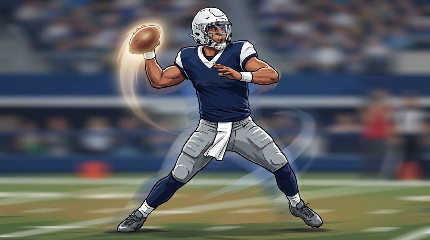 Drake Maye dynamic pose