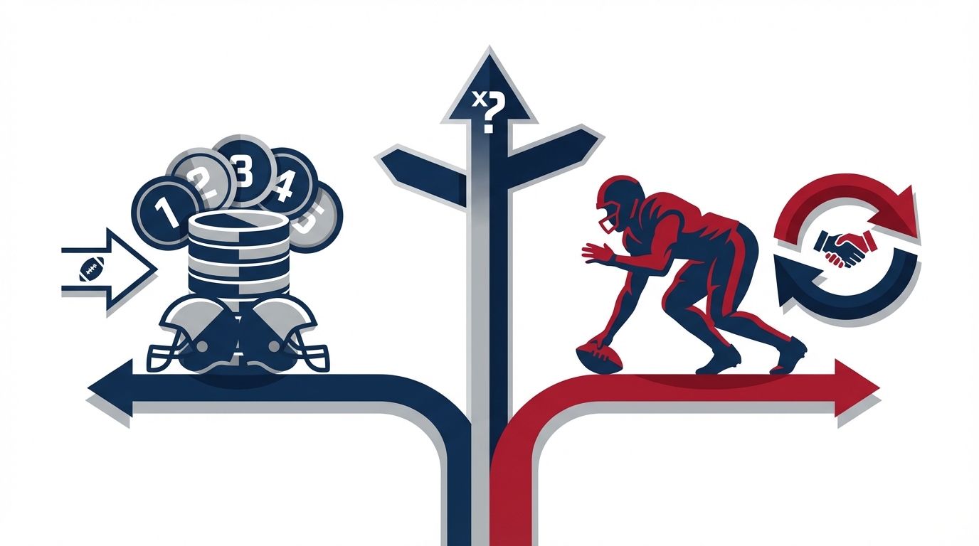 Patriots draft and trade illustration