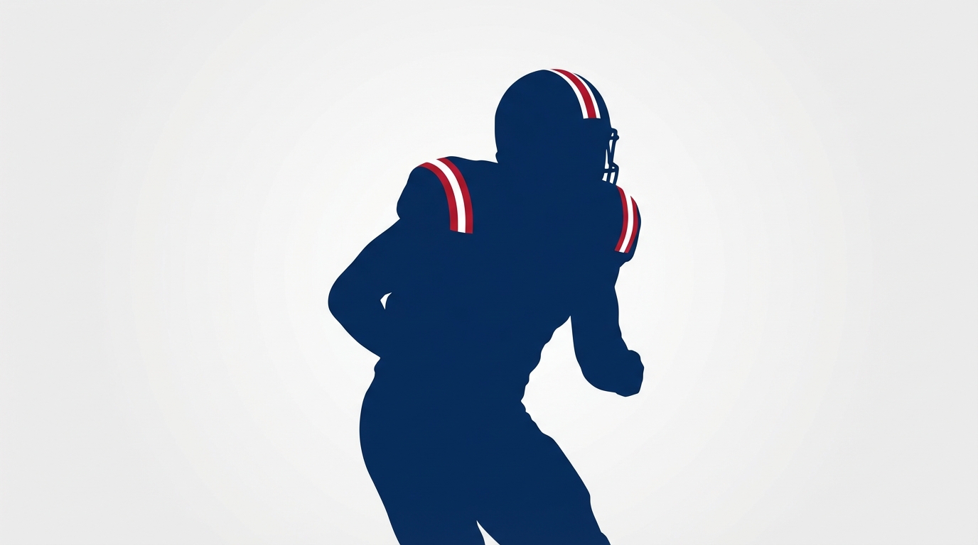 Generic football silhouette in Patriots colors