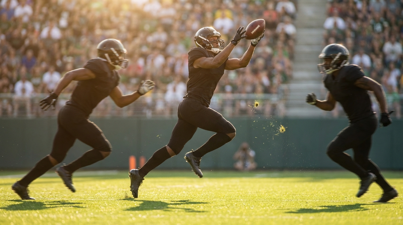 NFL wide receivers in action