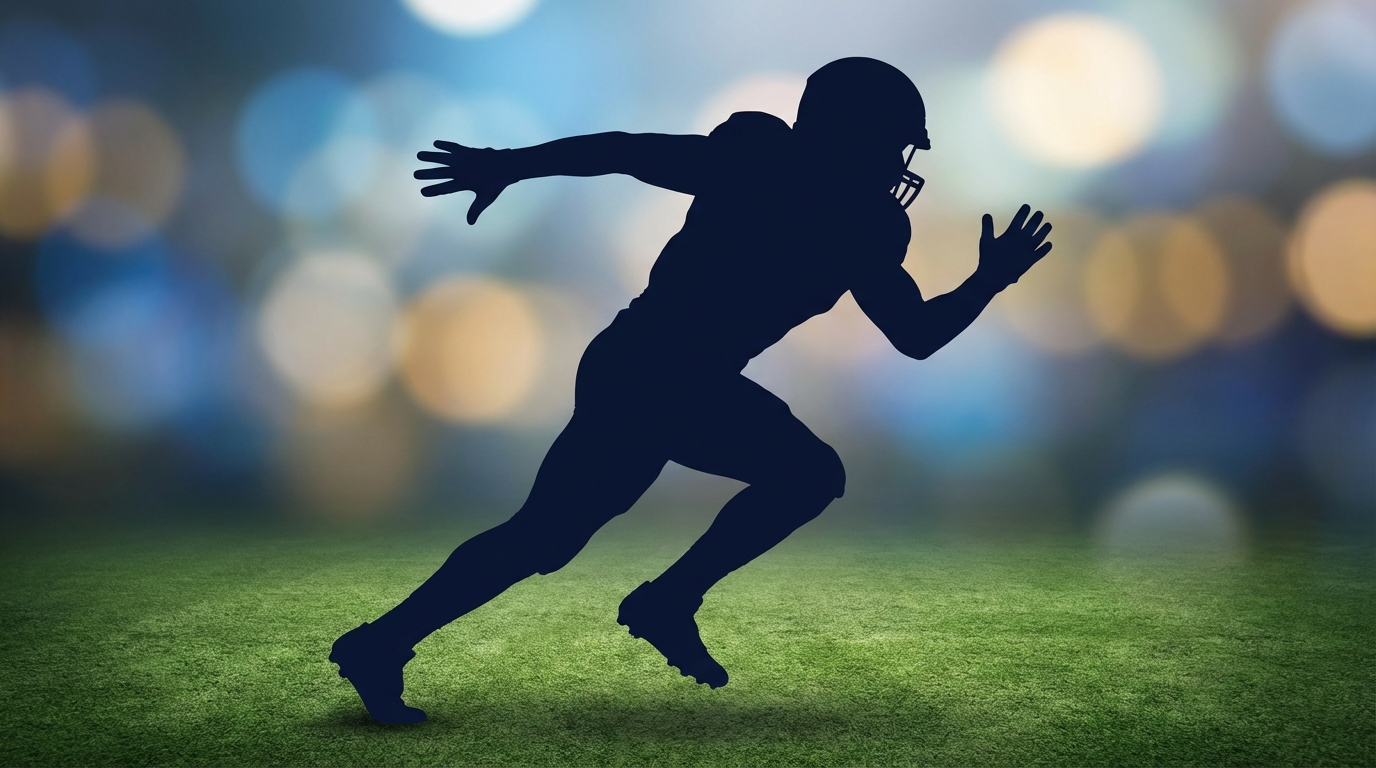 Silhouette of an edge rusher