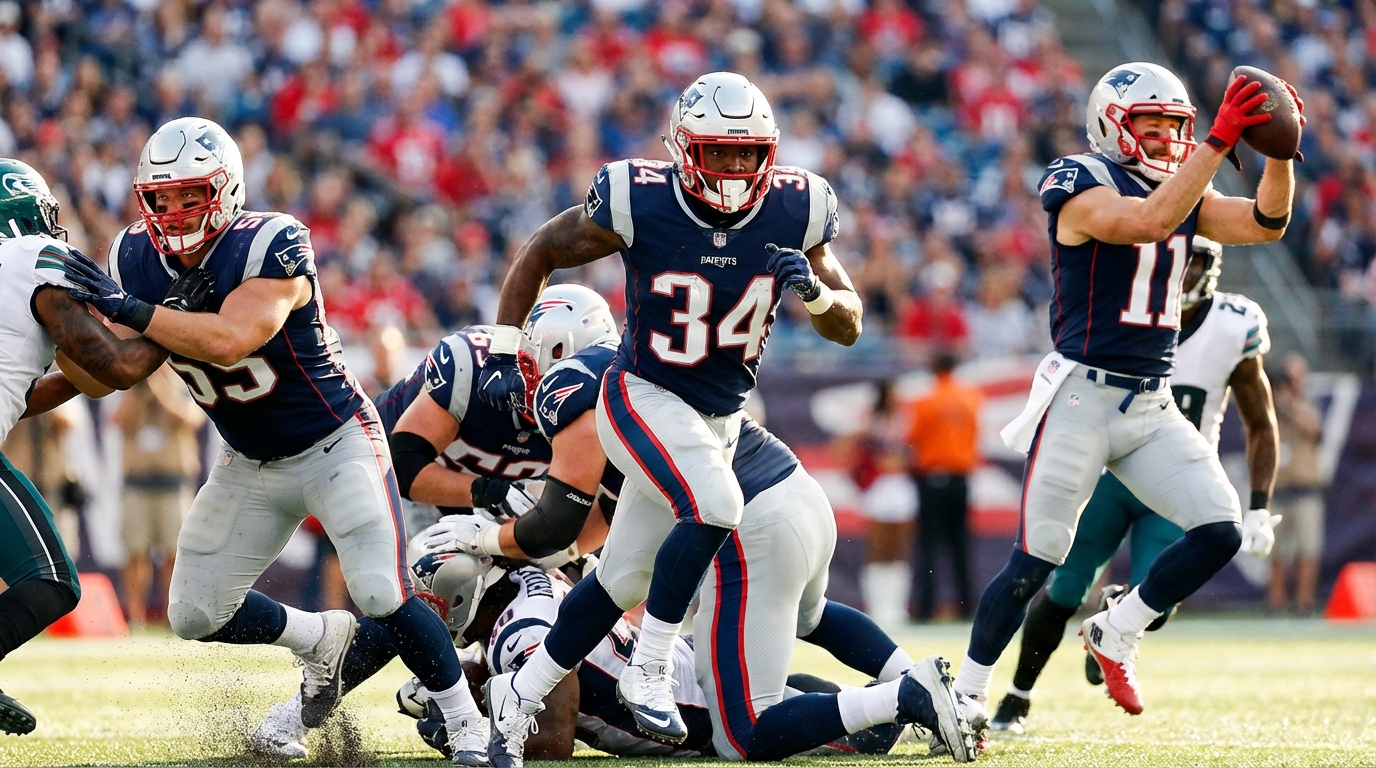 Patriots action pose