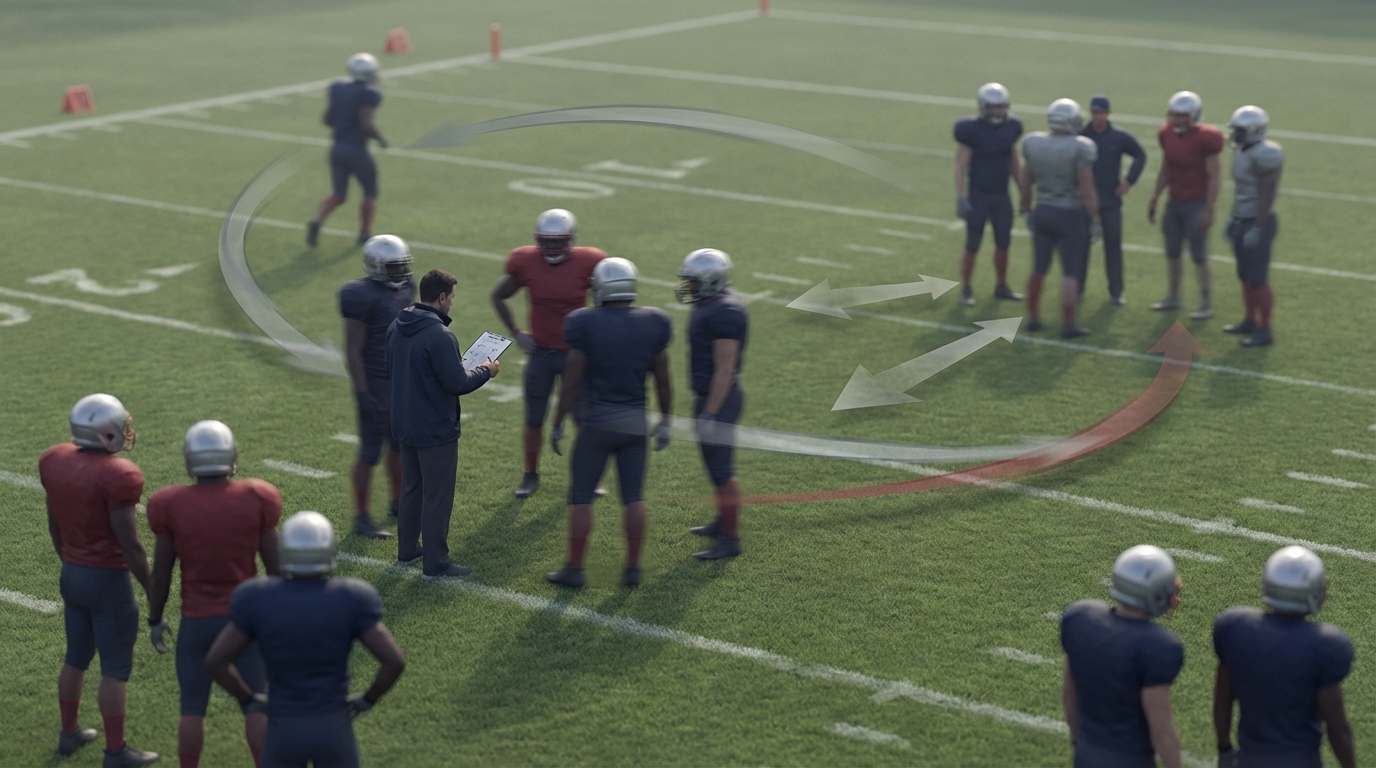 Aerial practice scene suggesting player movement and roster changes