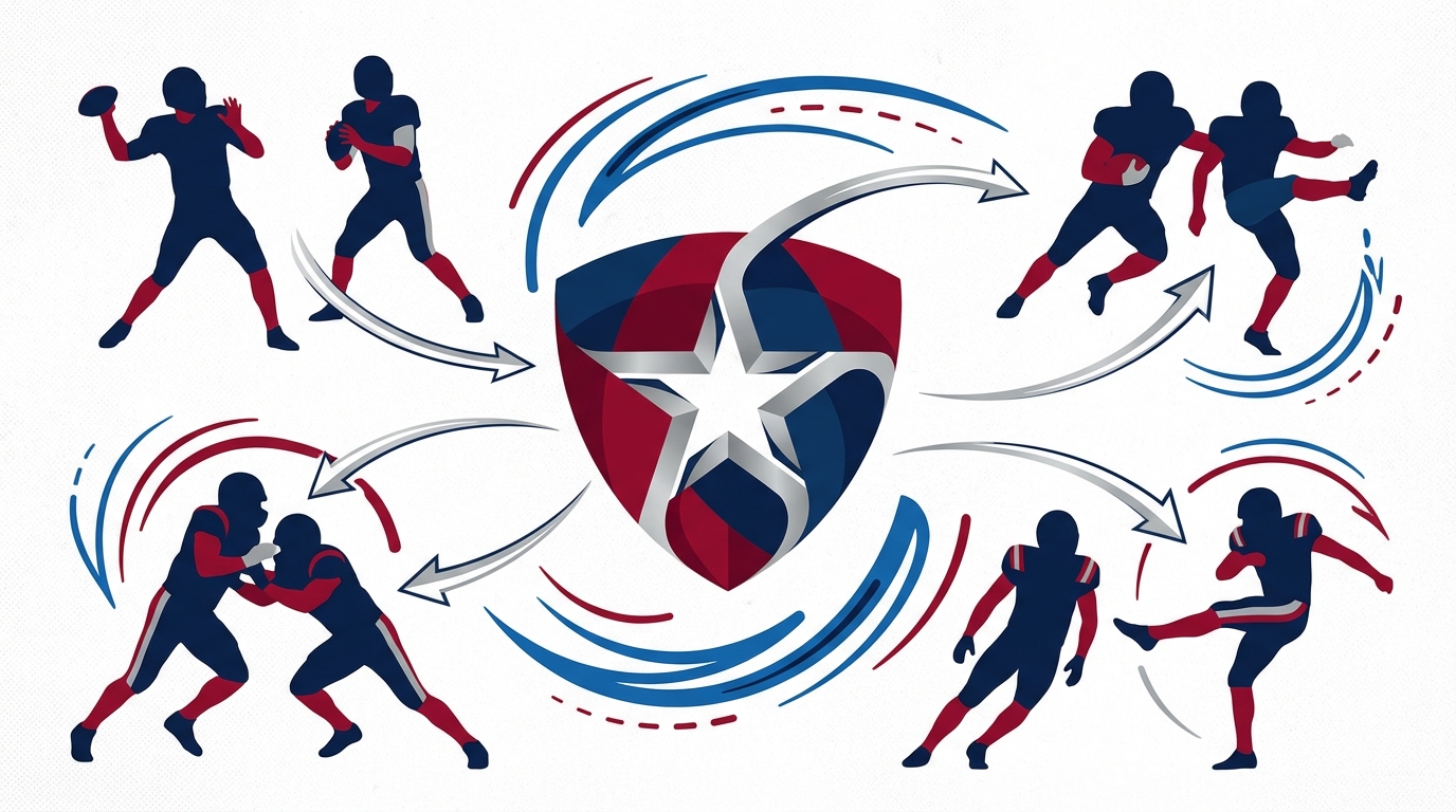 Abstract Patriots team dynamics illustration