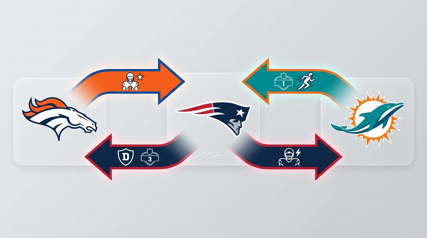 Symbolic illustration of Patriots trades and roster moves