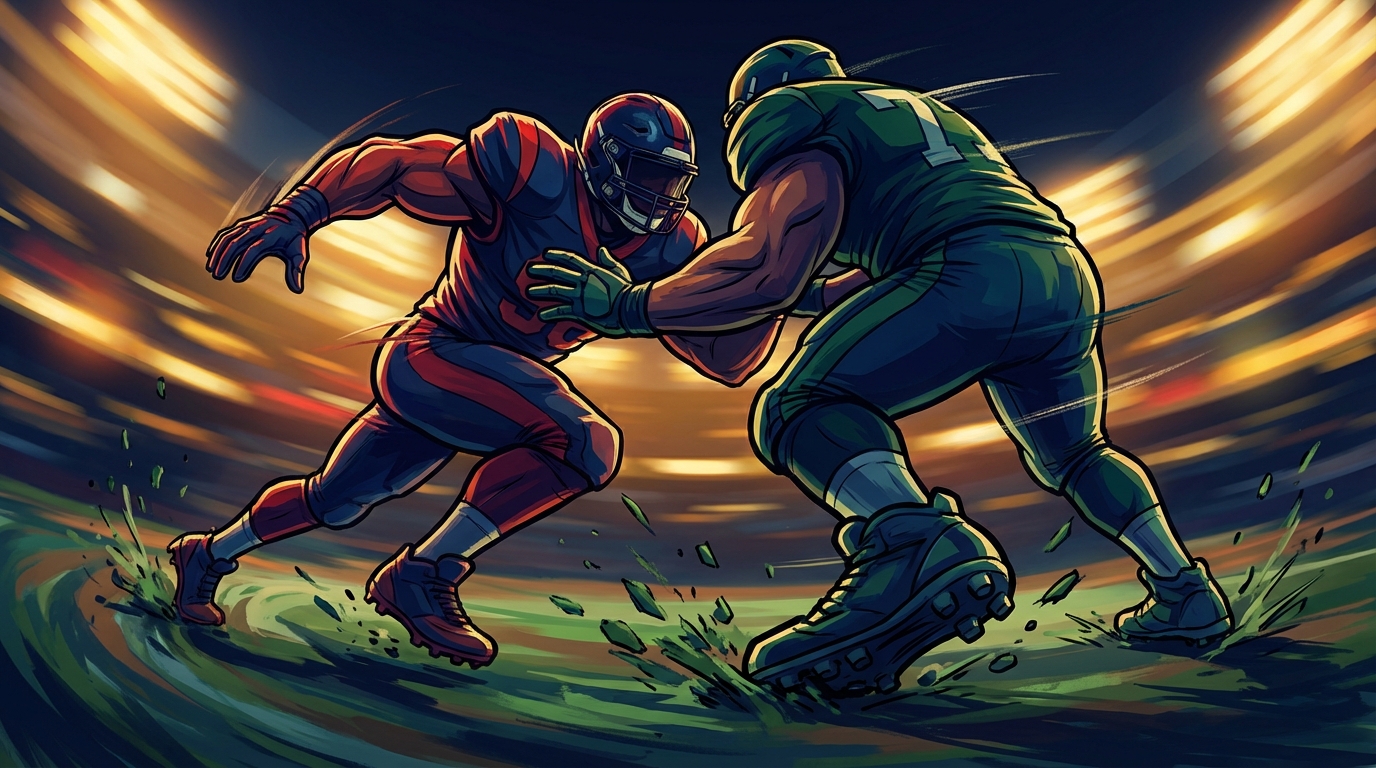 Intense pass rush illustration