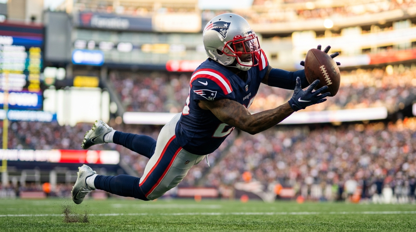 Cornerback leaping to deflect a pass