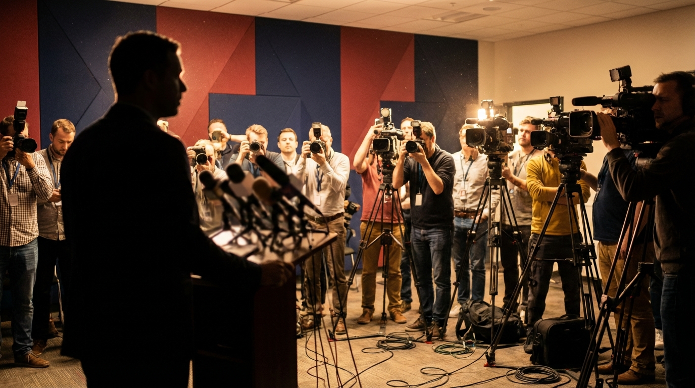 Coach silhouette at owners meeting press conference