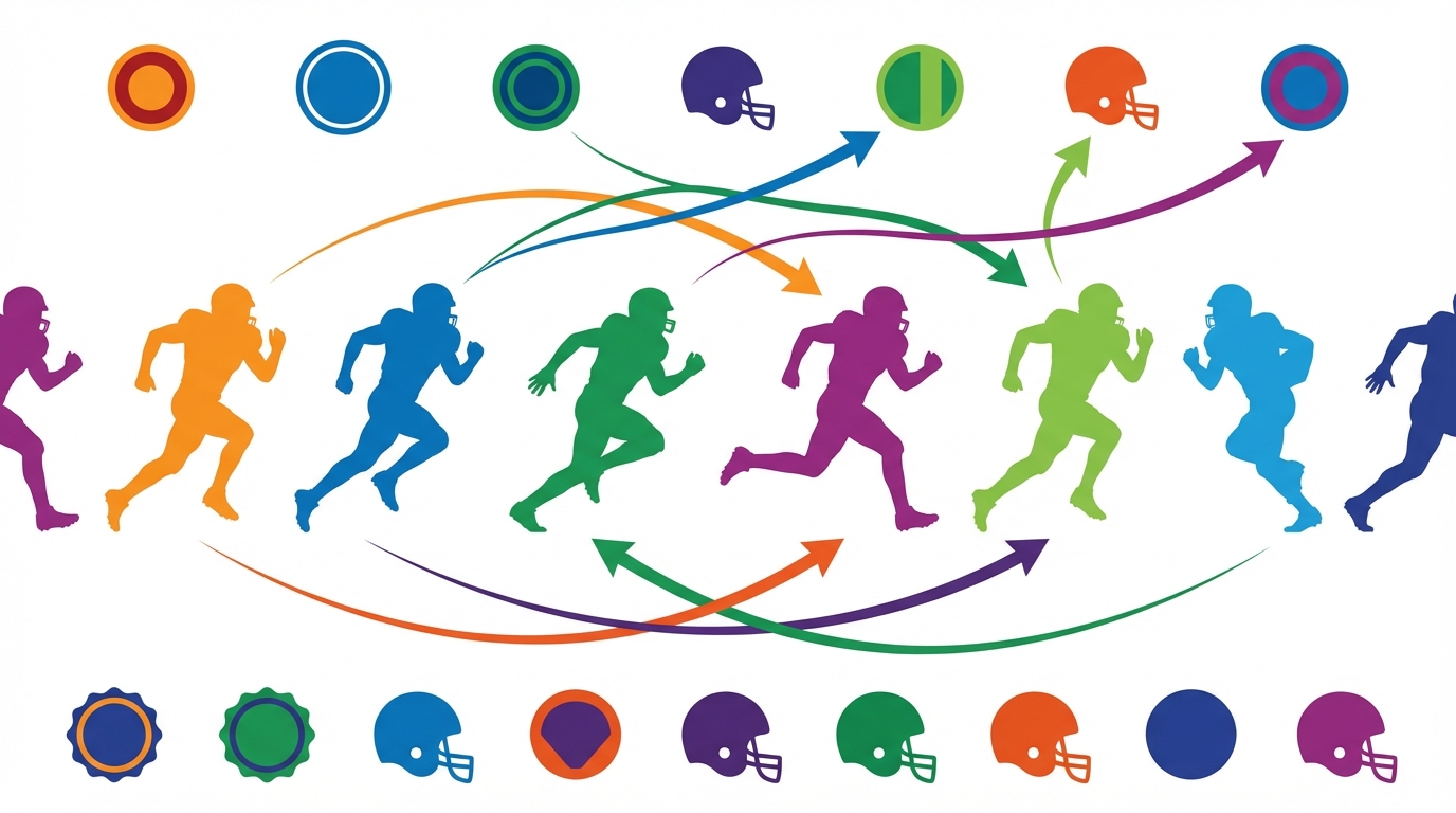 Illustration of NFL player movement across teams