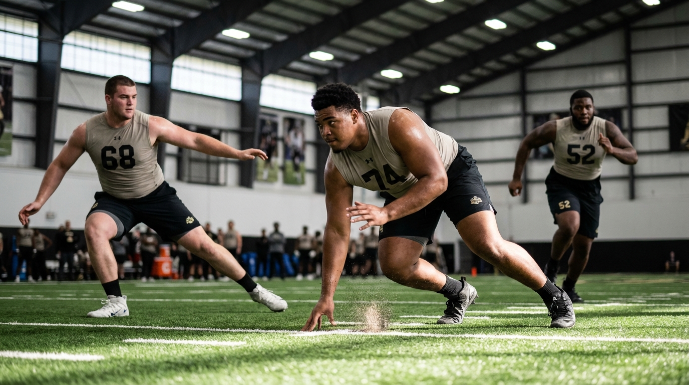 Offensive linemen at NFL Combine
