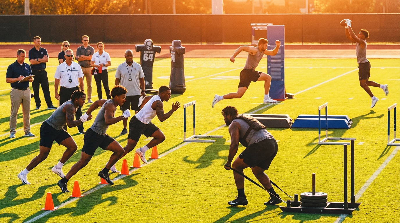 Pre-draft workout scene