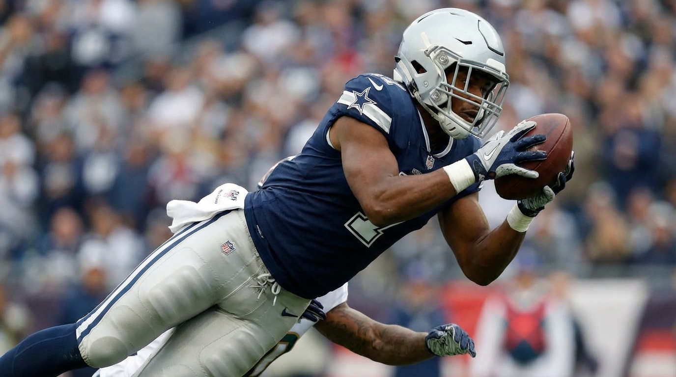 Contested catch by a Patriots style receiver